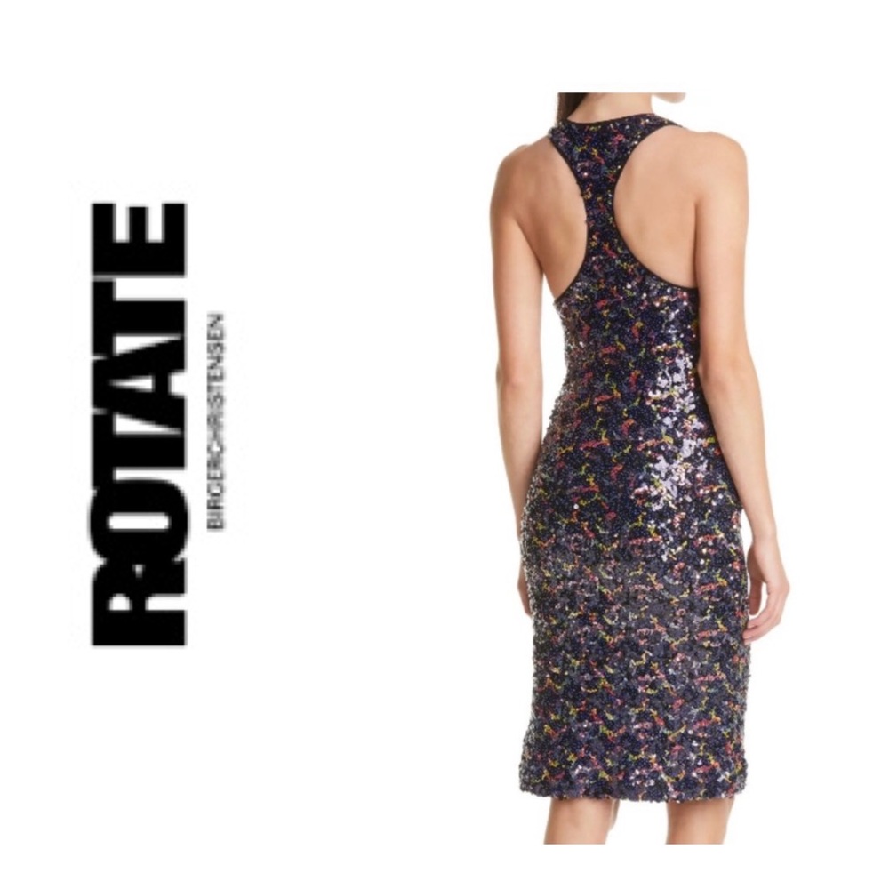 ROTATE Birger Christensen Ella Sequin
Racerback Sheath Dress Size 8 - Picture 3 of 11